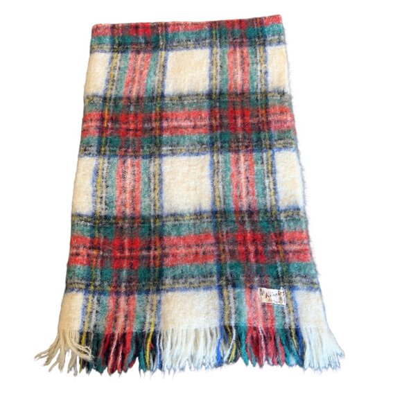 Scottish Mohair Wool Plaid Winter Holiday Throw Kilmahog Dress Stewart Scotland - Picture 1 of 4